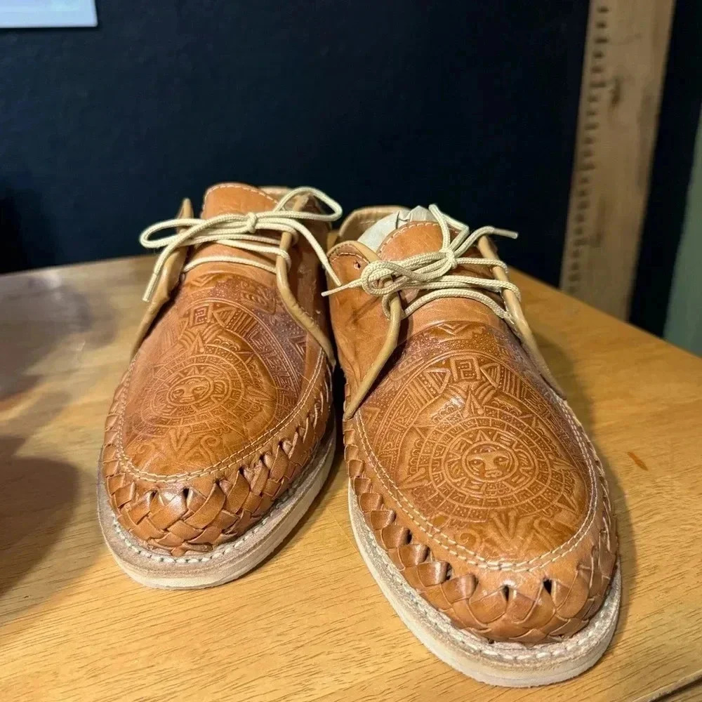 Aztec Calendar Haurache Shoes